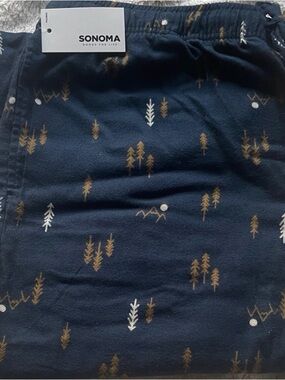 Men’s Sonoma Flannel Pajama Pants XL NWT Cozy Sleep Lounge Pants Blue Print